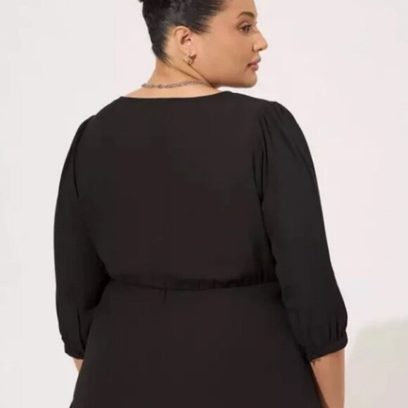 Peplum Silhouette like-new condition tie front Georgette blouse - Size 4 - Picture 4 of 4